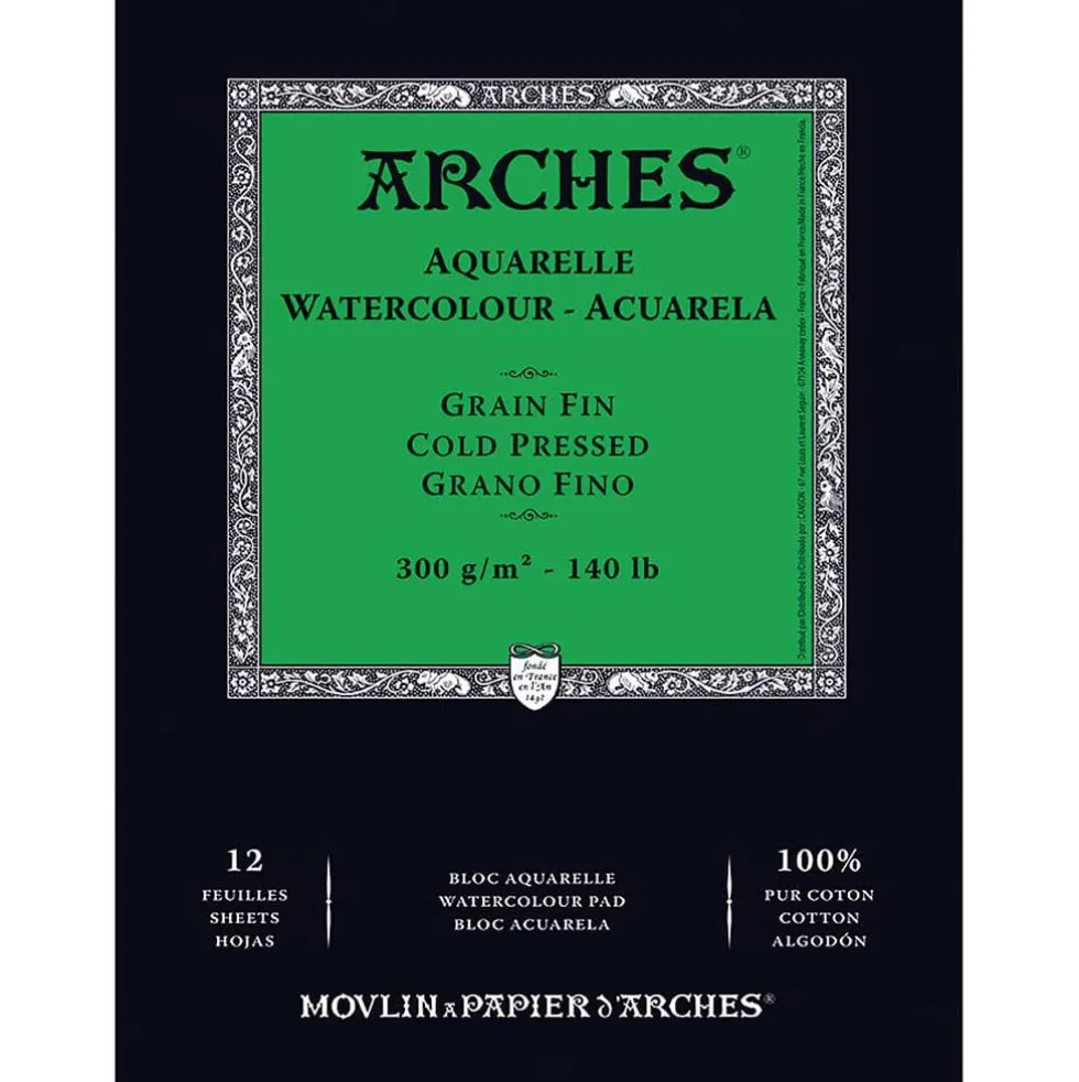 Blok do akwareli A5 - Arches - cold pressed 300 g 12 ark.