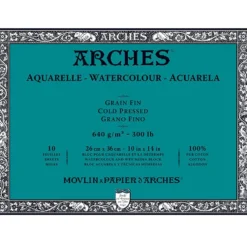 Blok do akwareli - Arches - cold pressed, 26 x 36 cm, 640 g, 10 ark.