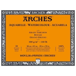 Blok do akwareli - Arches - rough, 46 x 61 cm, 300 g, 20 ark.
