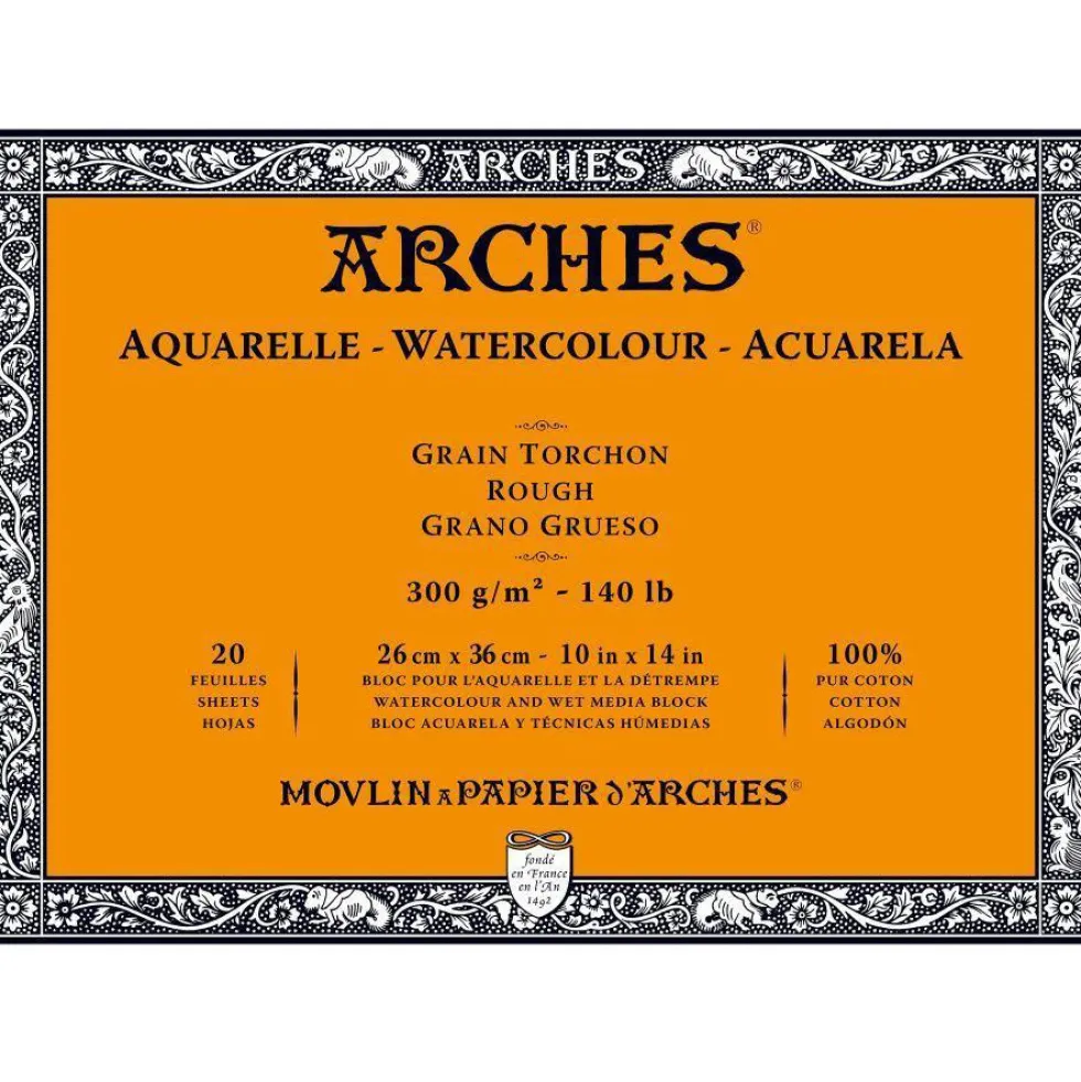 Blok do akwareli - Arches - rough, 26 x 36 cm, 300 g, 20 ark.