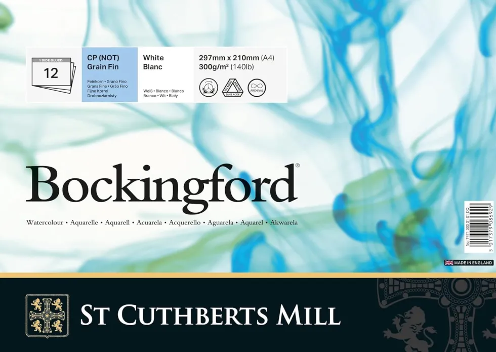 Blok do akwareli Bockingford - cold press, 21 x 29,7 cm, 300 g, 12 ark.