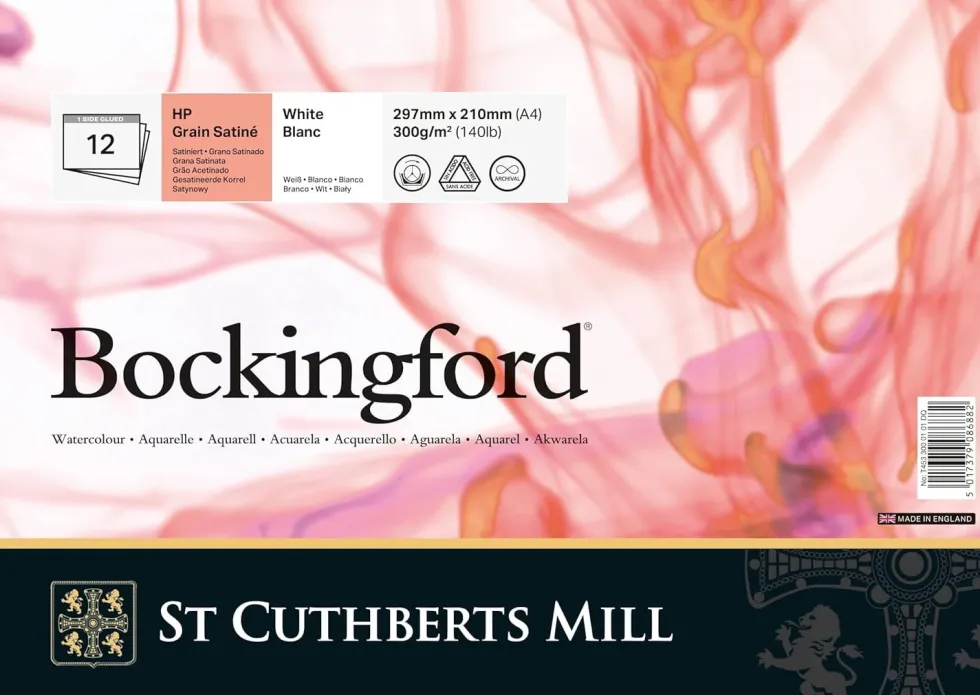Blok do akwareli Bockingford - hot press, 21 x 29,7 cm, 300 g, 12 ark.