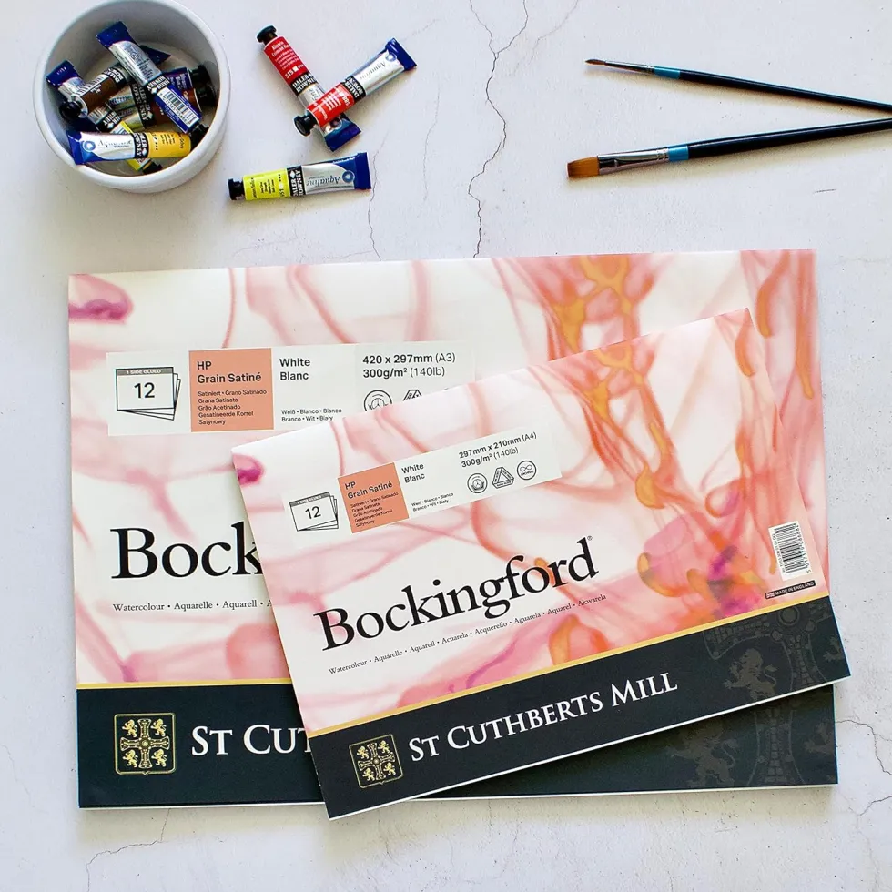 Blok do akwareli Bockingford - hot press, 21 x 29,7 cm, 300 g, 12 ark.