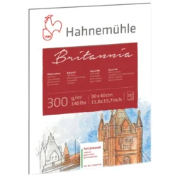 Blok do akwareli Britannia - Hahnemühle - hot pressed, 30 x 40 cm, 300 g, 12 ark.
