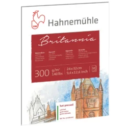 Blok do akwareli Britannia - Hahnemühle - hot pressed, 24 x 32 cm, 300 g, 12 ark.