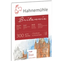 Blok do akwareli Britannia - Hahnemühle - rough, 17 x 24 cm, 300 g, 12 ark.