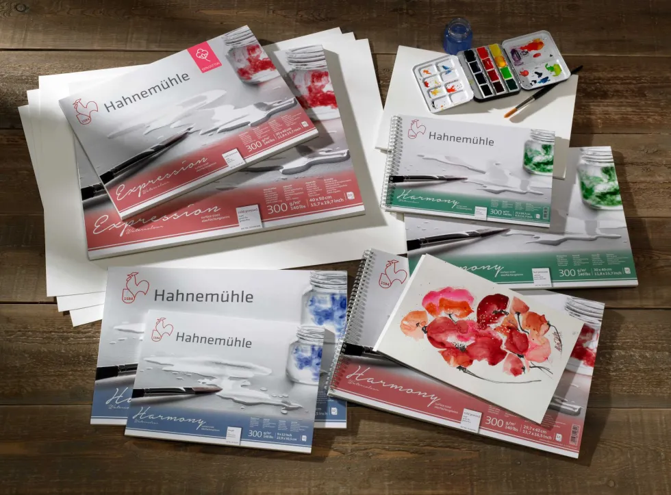 Blok do akwareli Harmony - Hahnemühle - hot pressed, A4, 300 g, 12 ark.
