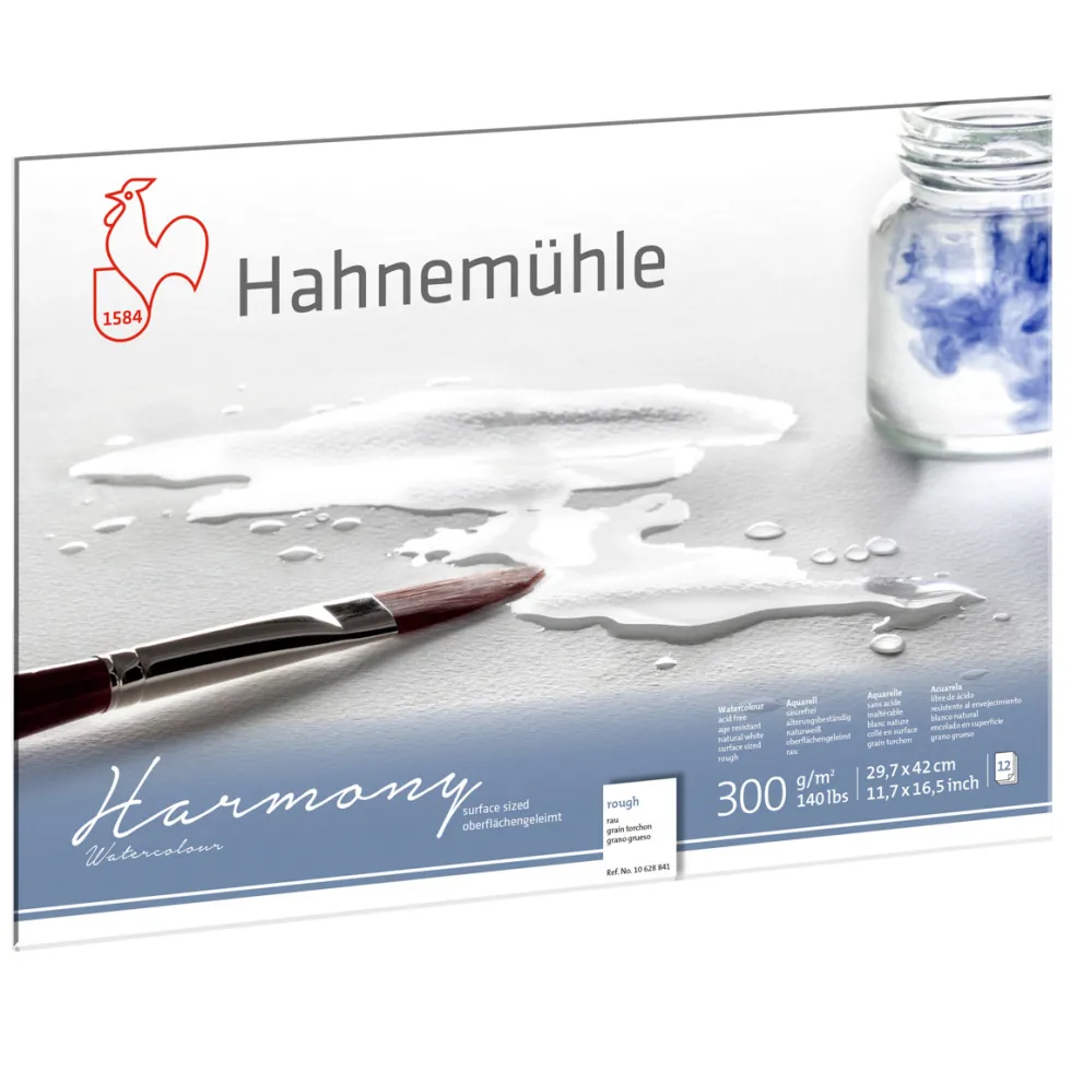 Blok do akwareli Harmony - Hahnemühle - rough, A3, 300 g, 12 ark.
