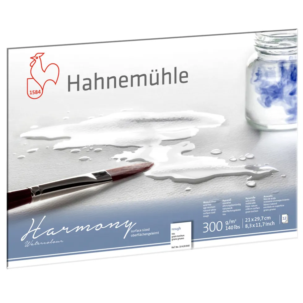 Blok do akwareli Harmony - Hahnemühle - rough, A4, 300 g, 12 ark.