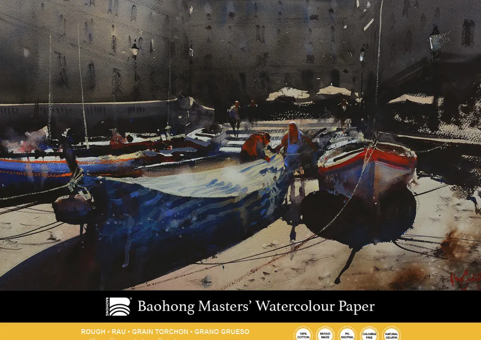 Blok do akwareli Master's 36 x 51 cm - Baohong - rough, 300 g, 20 ark.
