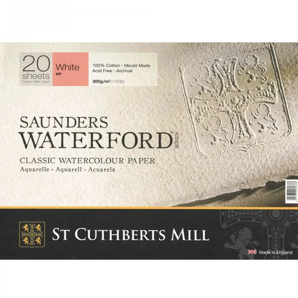Blok do akwareli Saunders Waterford - hot press, 31 x 23 cm, 300 g, 20 ark.