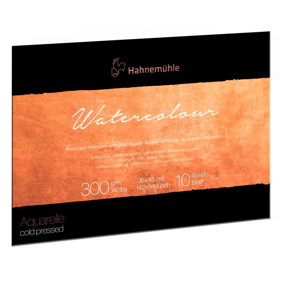 Blok do akwareli The Collection - Hahnemühle - cold pressed, 36 x 48 cm, 300 g, 10 ark.