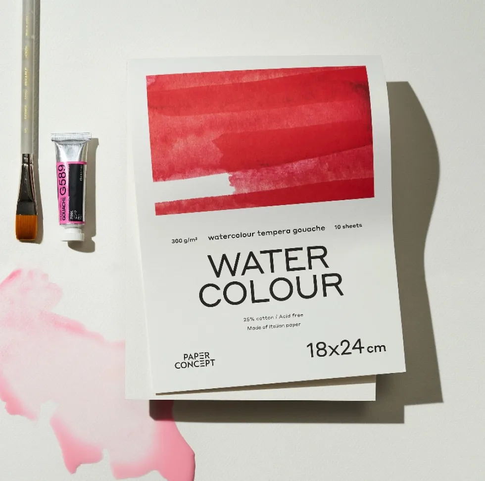 Blok do akwareli Watercolour na spirali - PaperConcept - cold press A4 300 g 10 ark.