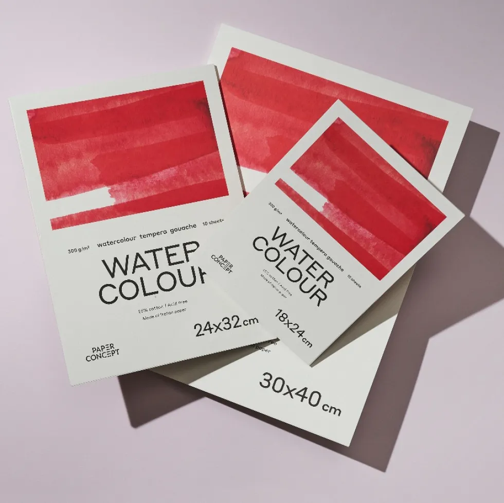 Blok do akwareli Watercolour na spirali - PaperConcept - cold press A5 300 g 10 ark.
