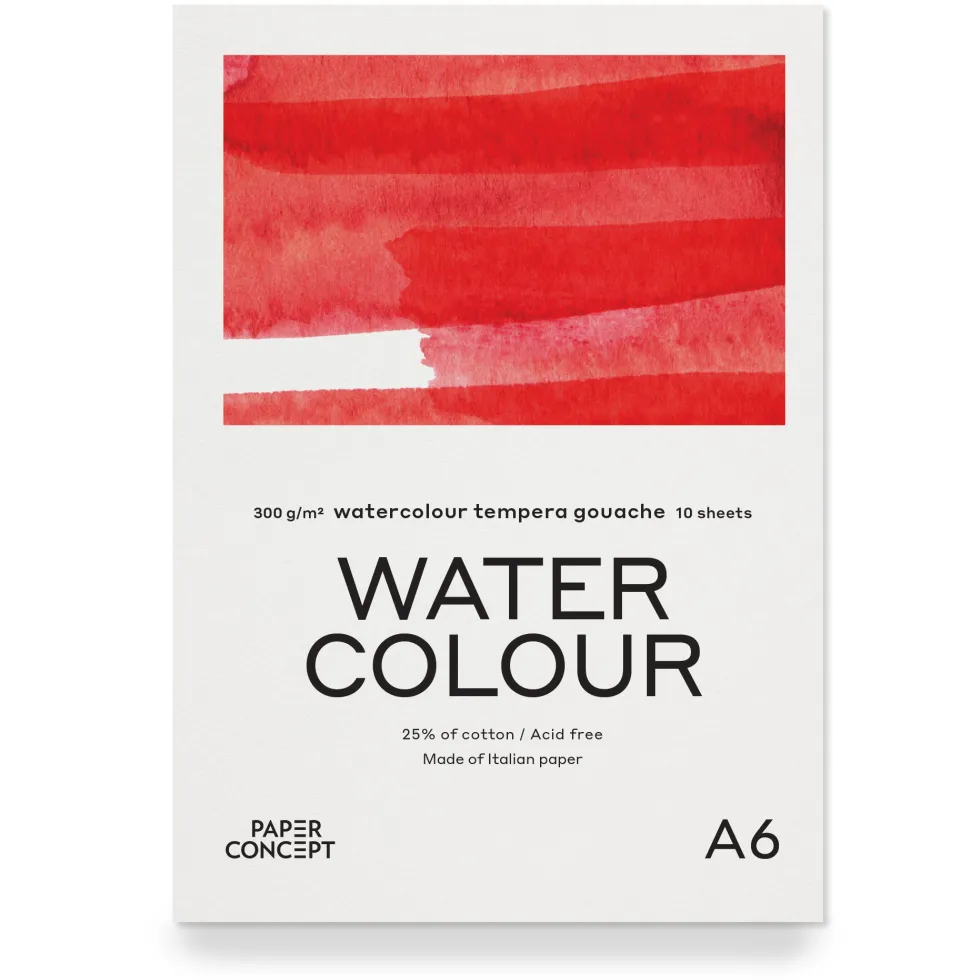 Blok do akwareli Watercolour - PaperConcept - cold press A6 300 g 10 ark.
