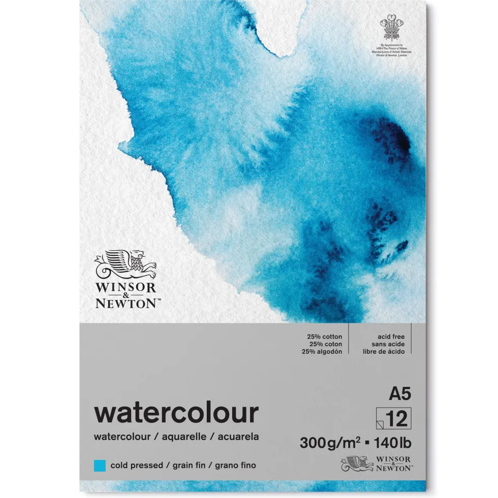 Blok do akwareli - Winsor & Newton - cold press, A5, 300g, 12 ark.