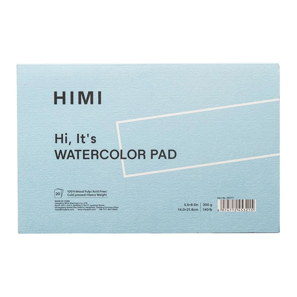 Blok do akwareli 14 x 21,6 cm - HIMI - Blue 300 g 20 ark.