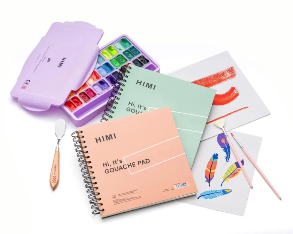 Blok do gwaszy na spirali 21,6 x 21,6 cm - HIMI - Pink 160 g 50 ark.