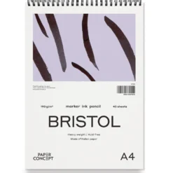 Blok do kredek i tuszu Bristol na spirali - PaperConcept - smooth A4 190 g 40 ark.