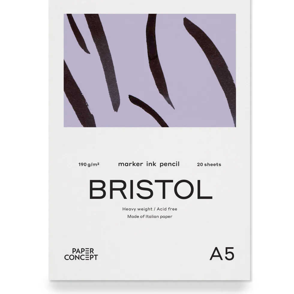 Blok do kredek i tuszu Bristol - PaperConcept - smooth A4 190 g 20 ark.