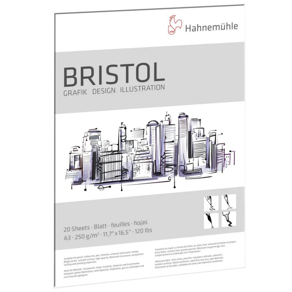 Blok do markerów Bristol - Hahnemühle - A3, 250 g, 20 ark.