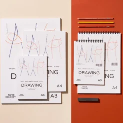 Blok rysunkowy Drawing na spirali - PaperConcept - medium grain A4 120 g 50 ark.