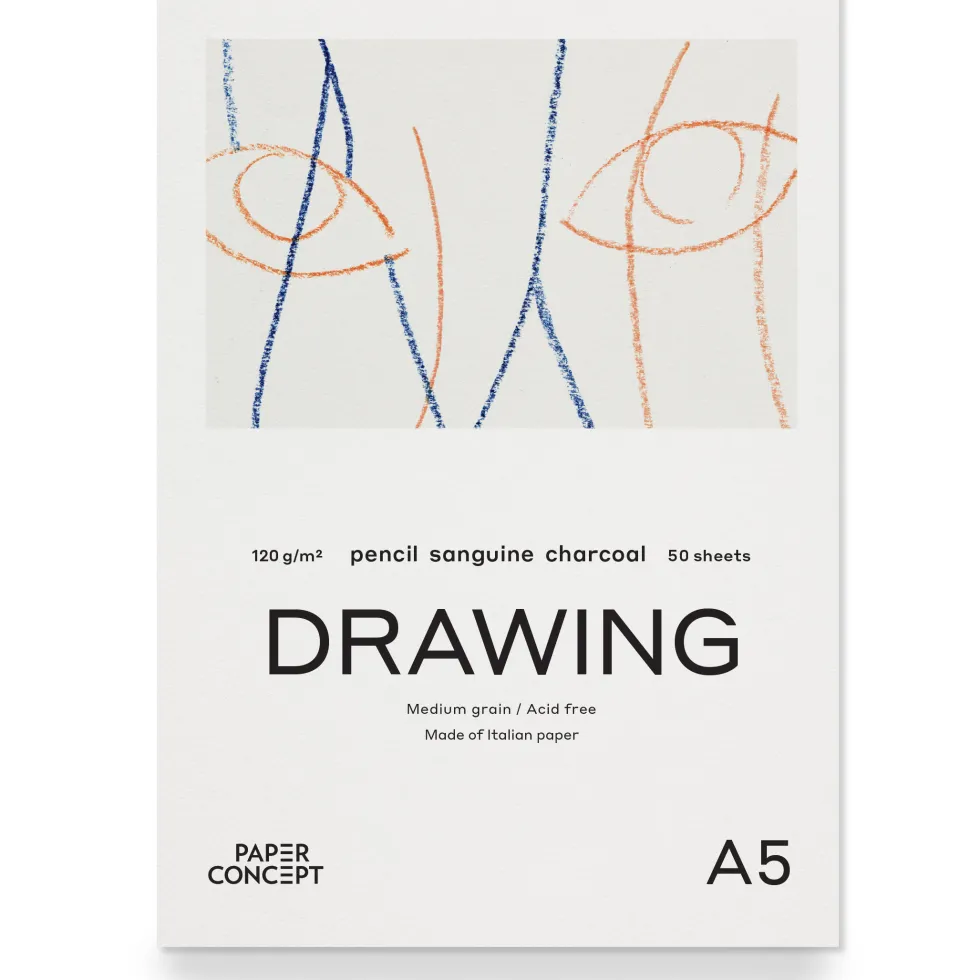 Blok rysunkowy Drawing - PaperConcept - medium grain A4 120 g 50 ark.