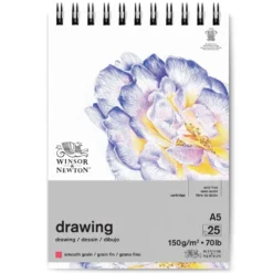 Blok rysunkowy ze spiralą Drawing Pad - Winsor & Newton - smooth, A5, 150g, 25 ark.