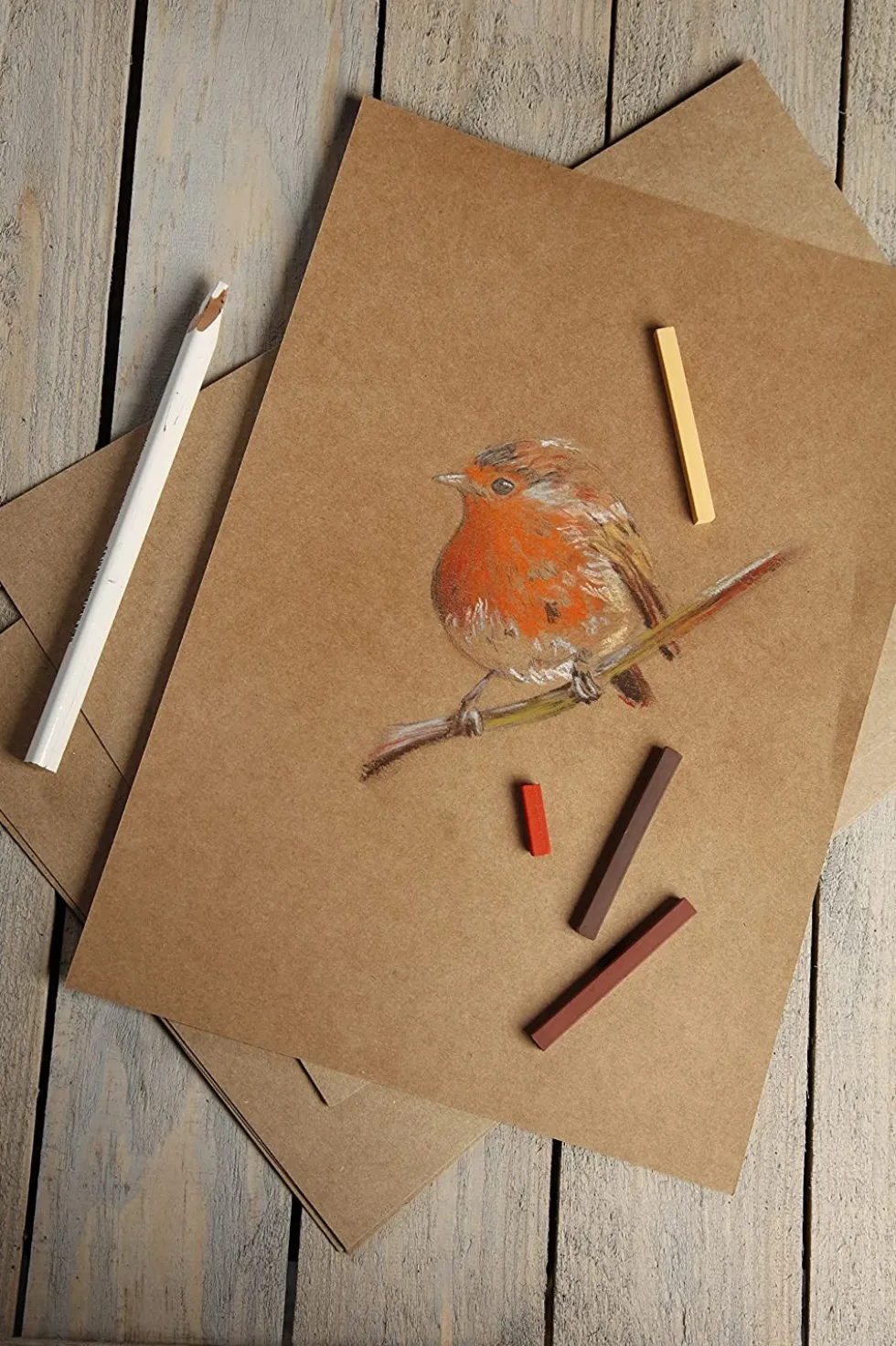 Blok uniwersalny Kraft Mixed Media - Clairefontaine - brązowy, A4, 90g, 100 ark.