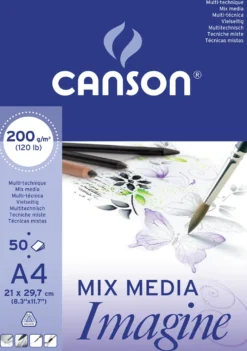 Blok uniwersalny Mix Media Imagine A4 - Canson - 200 g, 50 ark
