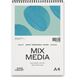 Blok uniwersalny Mix Media na spirali - PaperConcept - medium grain A4 250 g 25 ark.