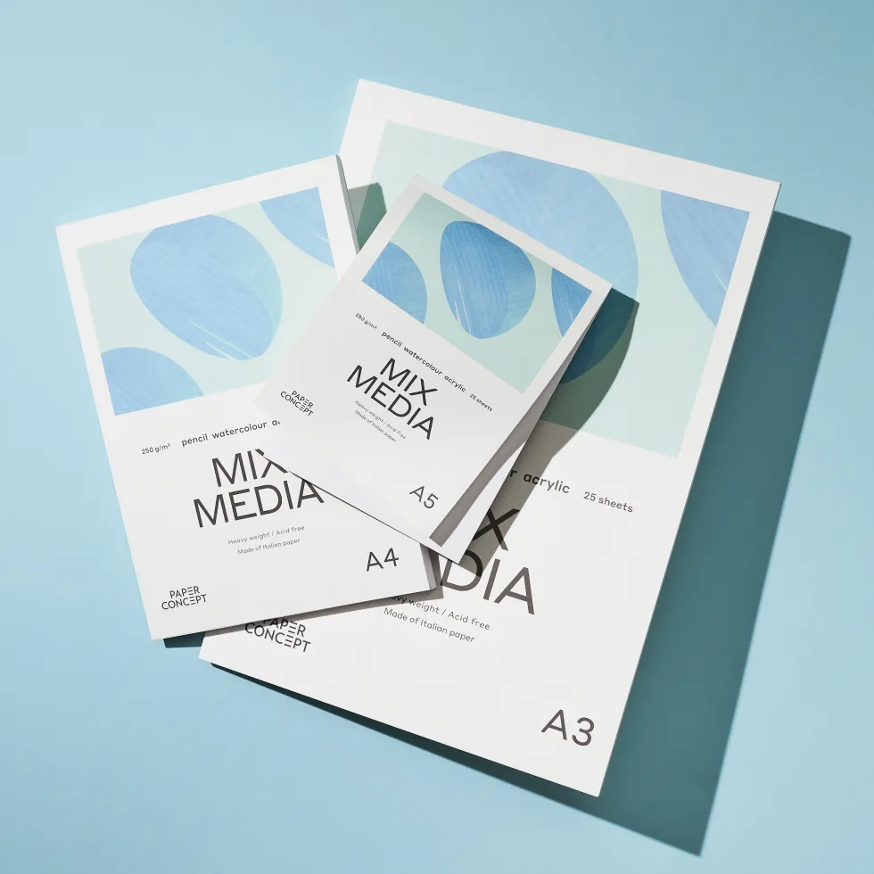 Blok uniwersalny Mix Media - PaperConcept - medium grain 30 x 30 cm 250 g 25 ark.