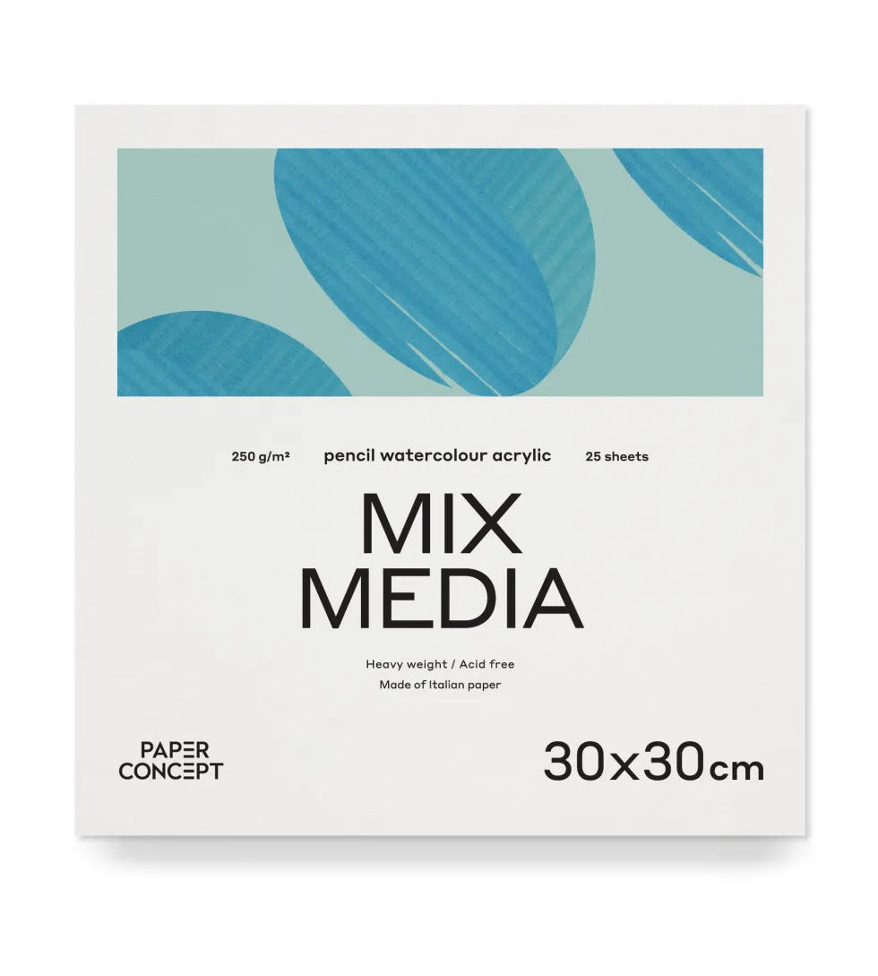 Blok uniwersalny Mix Media - PaperConcept - medium grain 30 x 30 cm 250 g 25 ark.