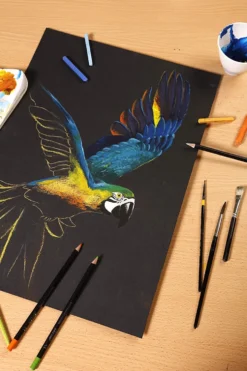 Blok uniwersalny Paint'On Mixed Media - Clairefontaine - czarny, A5, 250g, 20 ark.