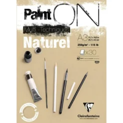 Blok uniwersalny Paint'On Mixed Media - Clairefontaine - naturalny, A3, 250g, 30 ark.