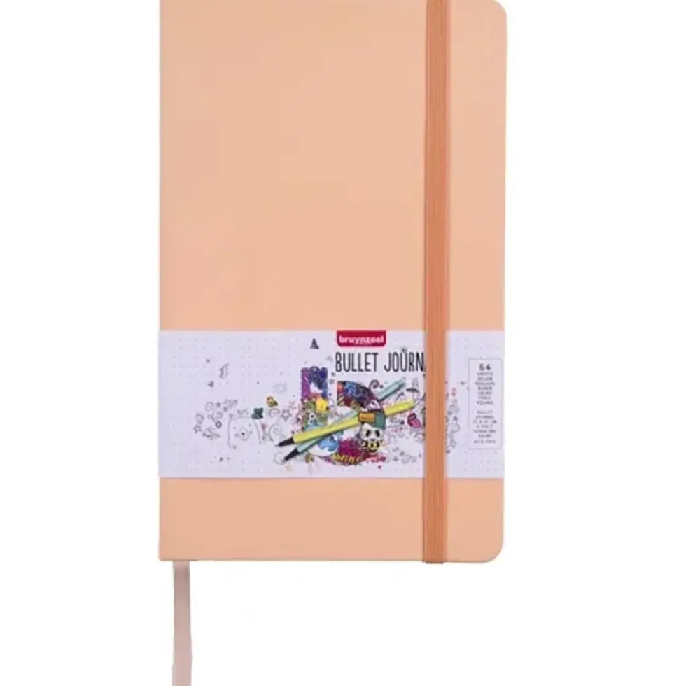 Bullet Journal - Bruynzeel - Peach, w kropki, 140 g, 64 ark.