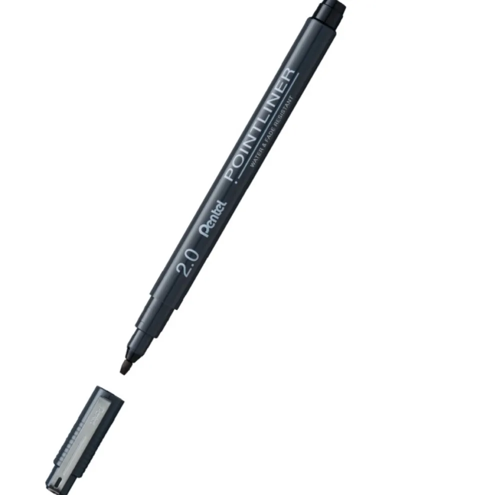 Cienkopis kalibrowany Pointliner - Pentel - czarny, 2 mm