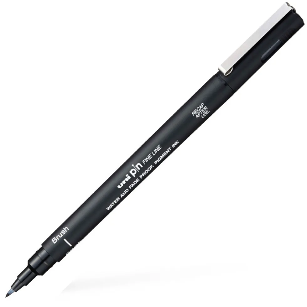 Cienkopis kreślarski z pędzelkiem Pin Brush 200 - Uni - czarny