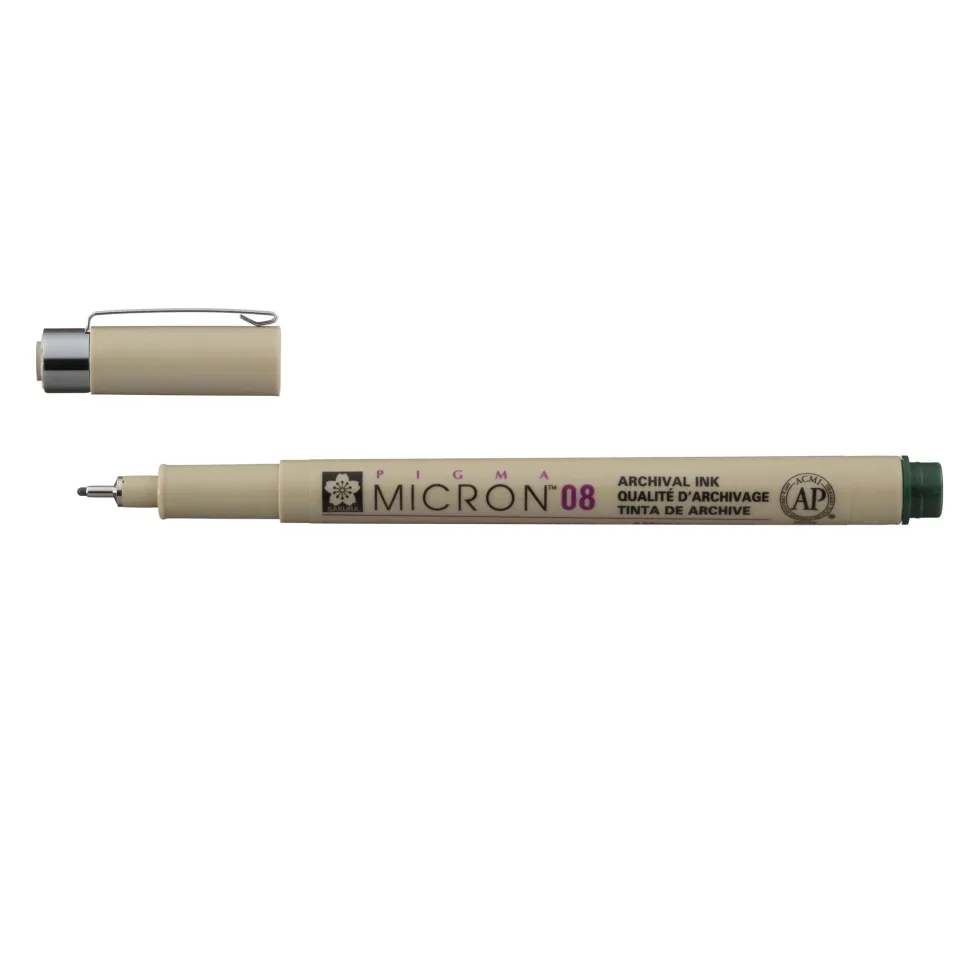 Cienkopis Pigma Micron 08 - Sakura - Hunter Green, 0,5 mm