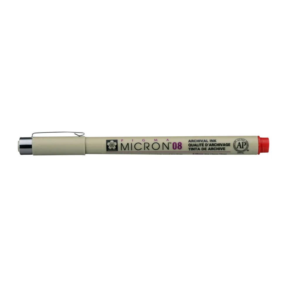 Cienkopis Pigma Micron 08 - Sakura - Red, 0,5 mm