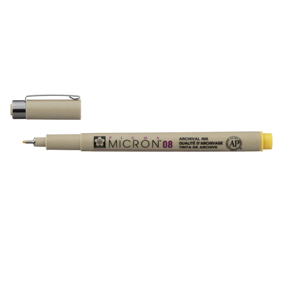 Cienkopis Pigma Micron 08 - Sakura - Yellow, 0,5 mm