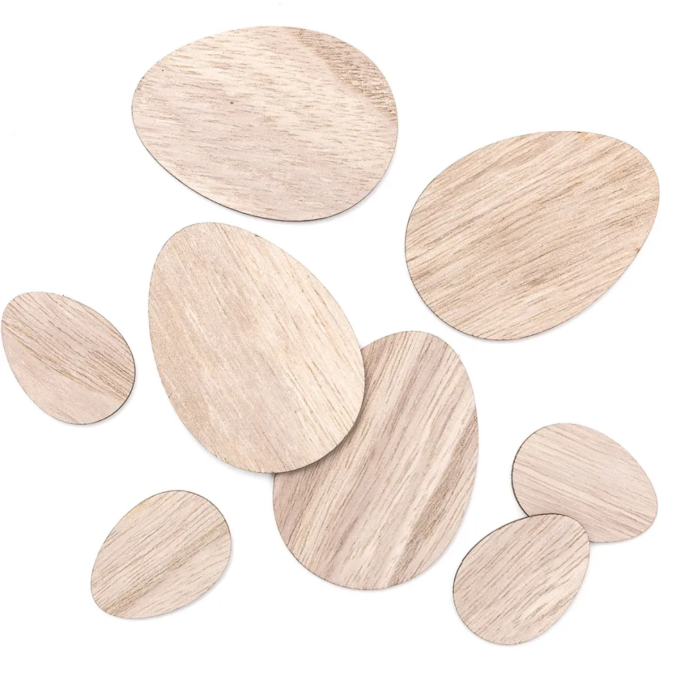 Drewniane jajka - DpCraft - naturalne, 8 szt.