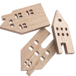 Drewniane kształty Domki - DpCraft - 10 cm, 3 szt.