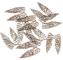 Drewniane kształty Skrzydła - DpCraft - naturalne, 6 cm, 9 szt.