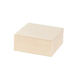Drewniane pudełko, kasetka - kwadratowa, 10 x 10 x 3,7 cm