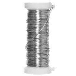 Drucik florystyczny metalowy - srebrny, 0,4 mm x 25 m