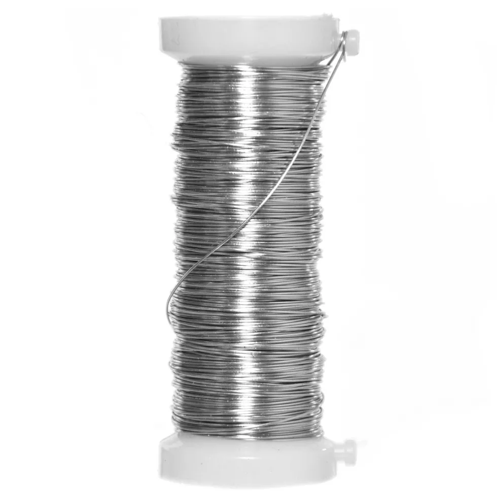 Drucik florystyczny metalowy - srebrny, 0,4 mm x 25 m