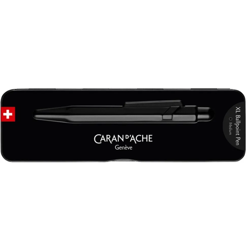 Długopis 849 Black Code XL z etui - Caran d'Ache - Black