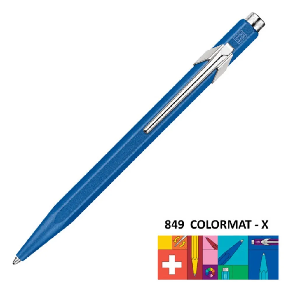 Długopis 849 Colormat-X z etui - Caran d'Ache - Blue