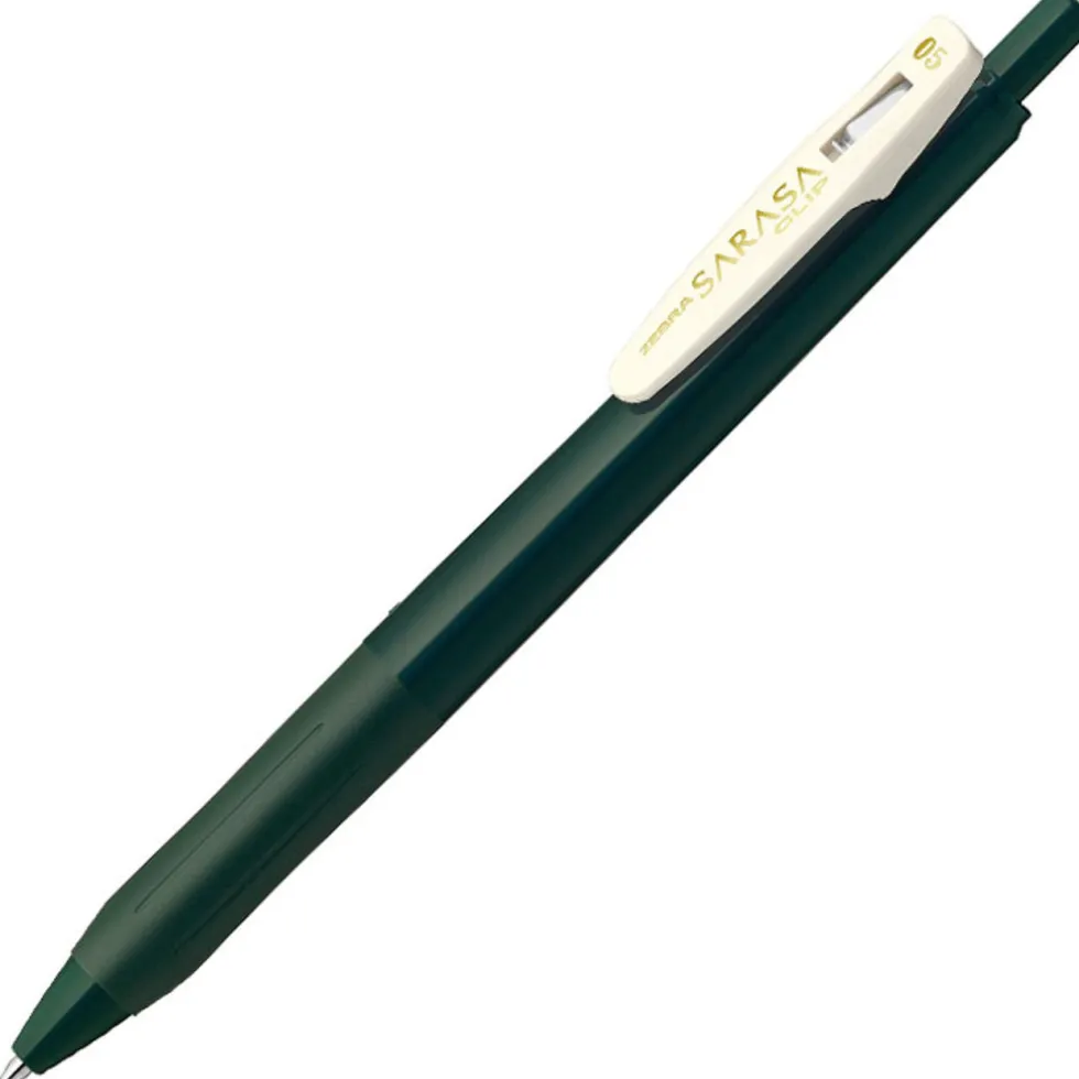 Długopis żelowy Sarasa Clip - Zebra - Vintage Green Black, 0,5 mm